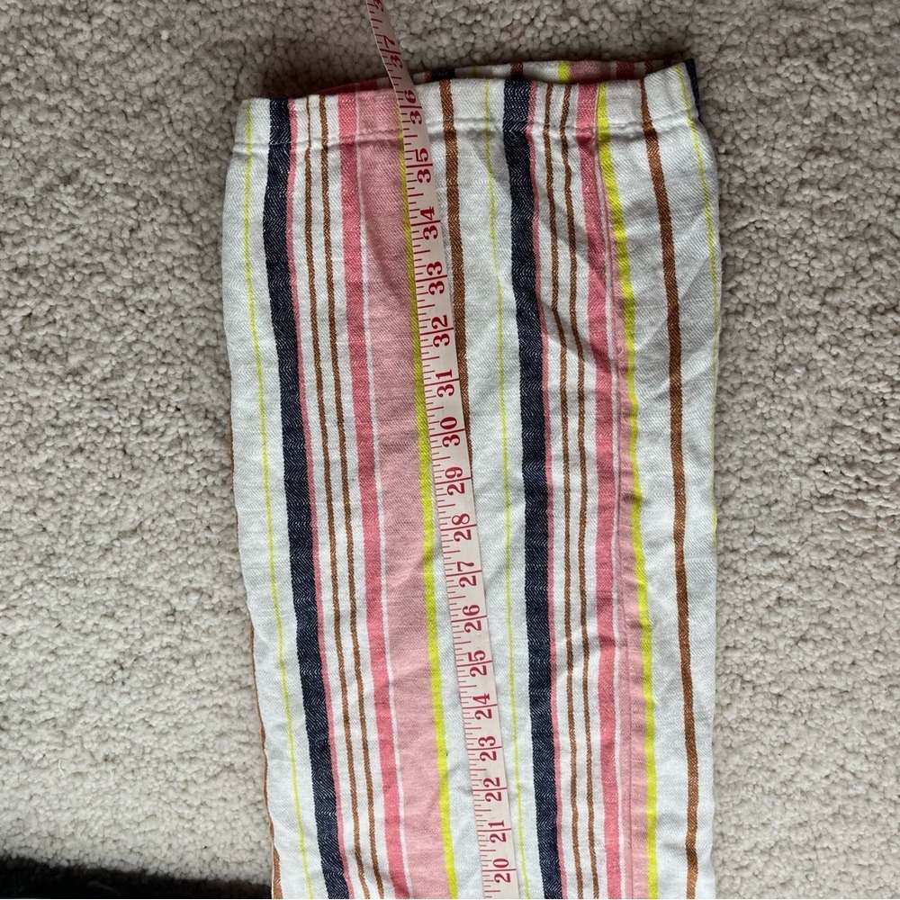 ⭐️3 for $30Old Navy Pink Striped Wide Leg Drawstring Linen Blend Pants Womens XS - Picture 9 of 11